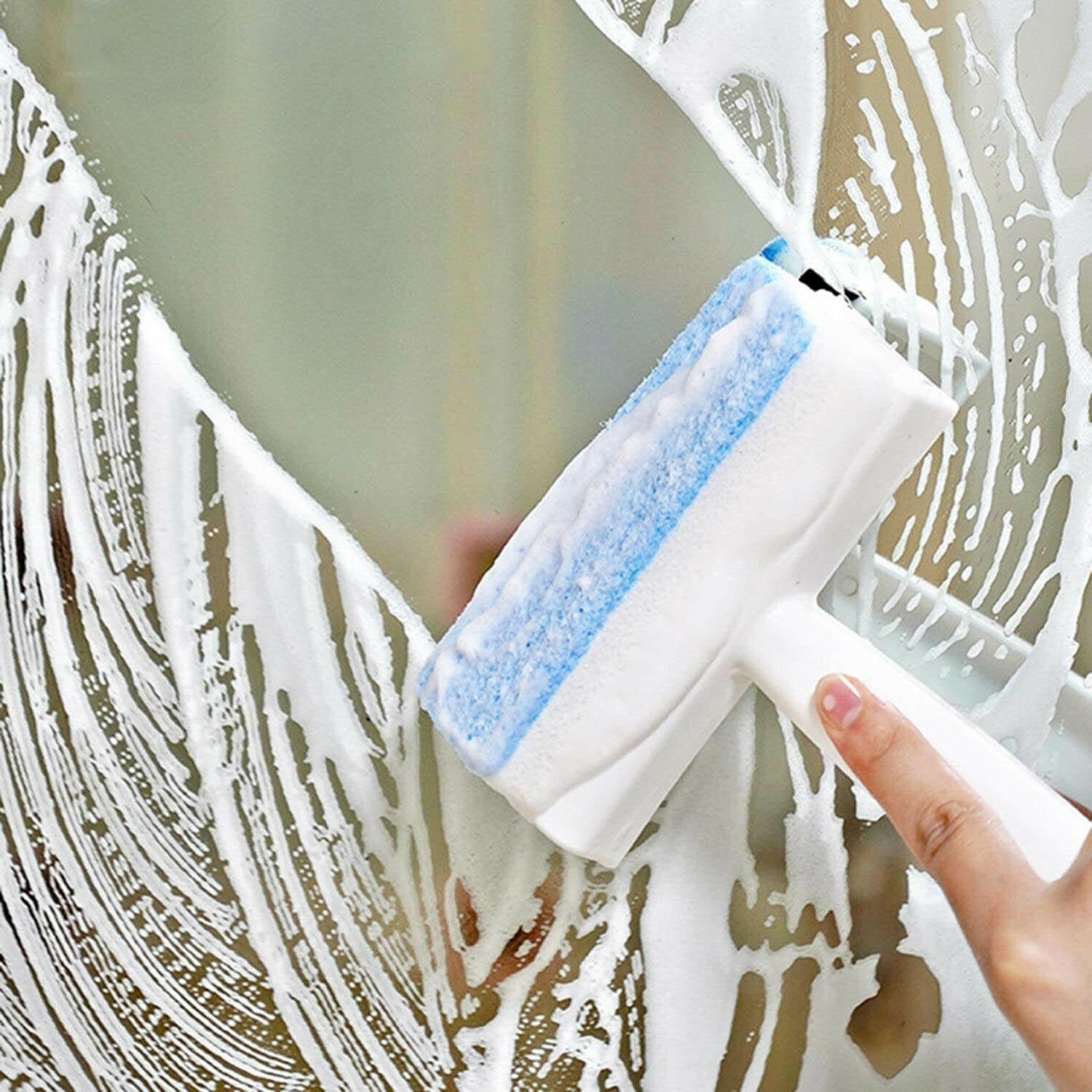 7602 2 in 1 Glass Wiper Cleaning Brush Mirror Grout Tile Cleaner Washing Pot Brush Double-Sided Glass Wipe Bathroom Wiper Window Glass Wiper 7602 2 in 1 Glass Wiper Cleaning Brush Mirror Grout Tile Cleaner Washing Pot Brush Double-Sided Glass Wipe Bathroom Wiper Window Glass Wiper